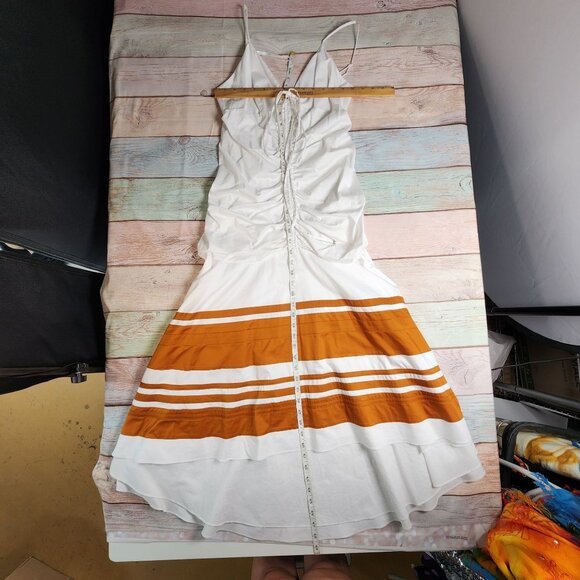 Veronica Beard Sleeveless Midi Dress White/Golden Sand Women's Size 6 - Picture 10 of 13